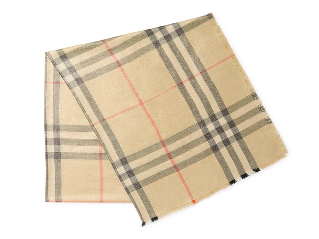 スカーフ BURBERRY GIANT CHECK WOOL AND SILK SCARF Burberry Lightweight Giant Check Wool & Silk Scarf