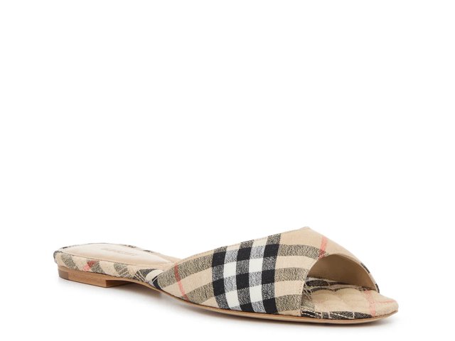 サンダル・ミュール Burberry Mews Mule Sandals In Canvas Burberry Check Mews Low Mules | Neiman Marcus