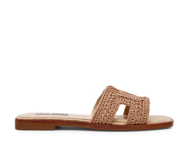 【Steve Madden】Hadyn レザー フラットサンダル スライド HADYN Black Leather Sandal | Women's Designer Sandals