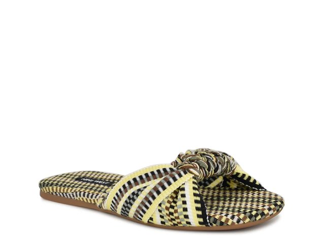 【NINE WEST】Lalta ノット フラット サンダル Lalta Knotted Flat Slide Sandals – Nine West