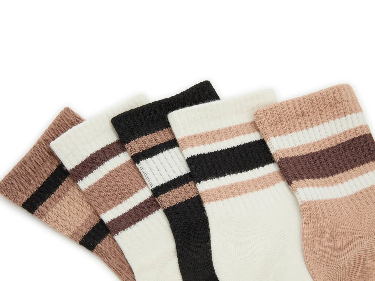 Neutral Varsity Women's Quarter Socks - 5 Pack
