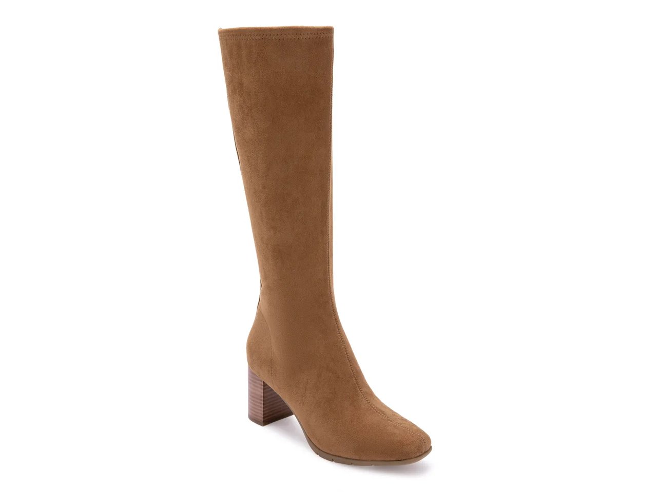 A brown knee-high boot