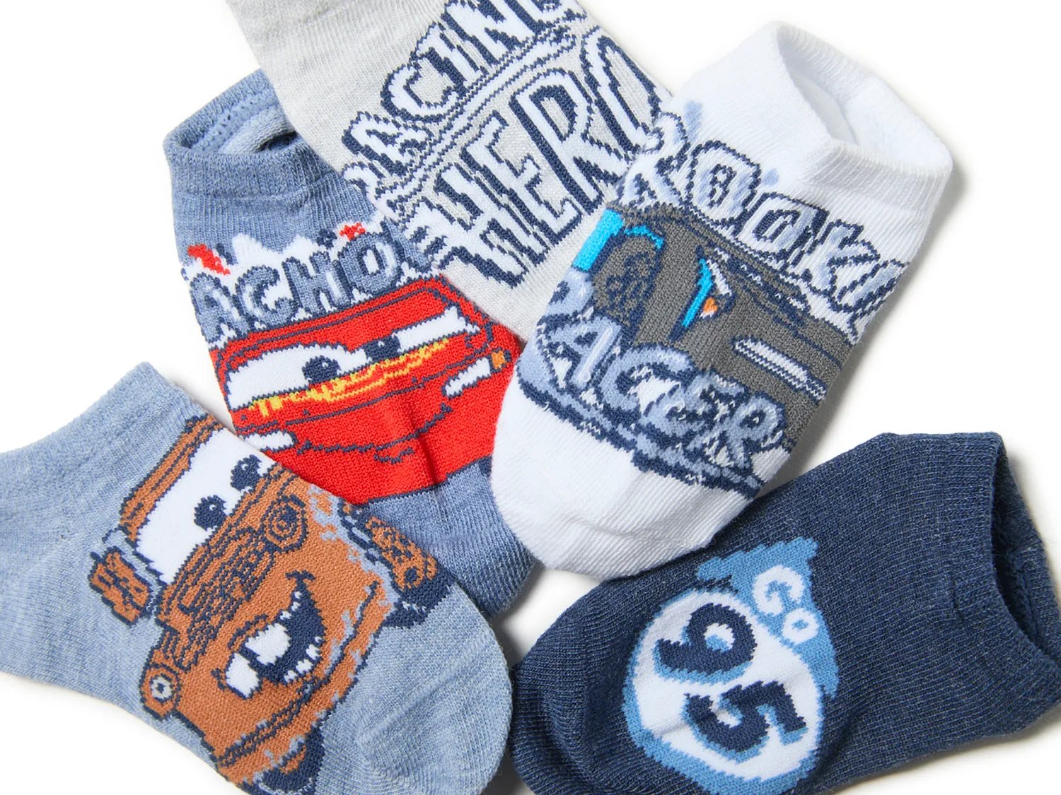Cars Kids' No Show Socks - 5 Pack