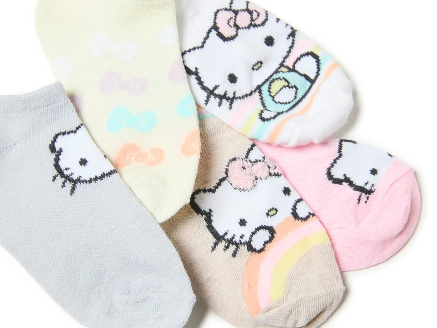 Hello Kitty Kids' No Show Socks - 5 Pack