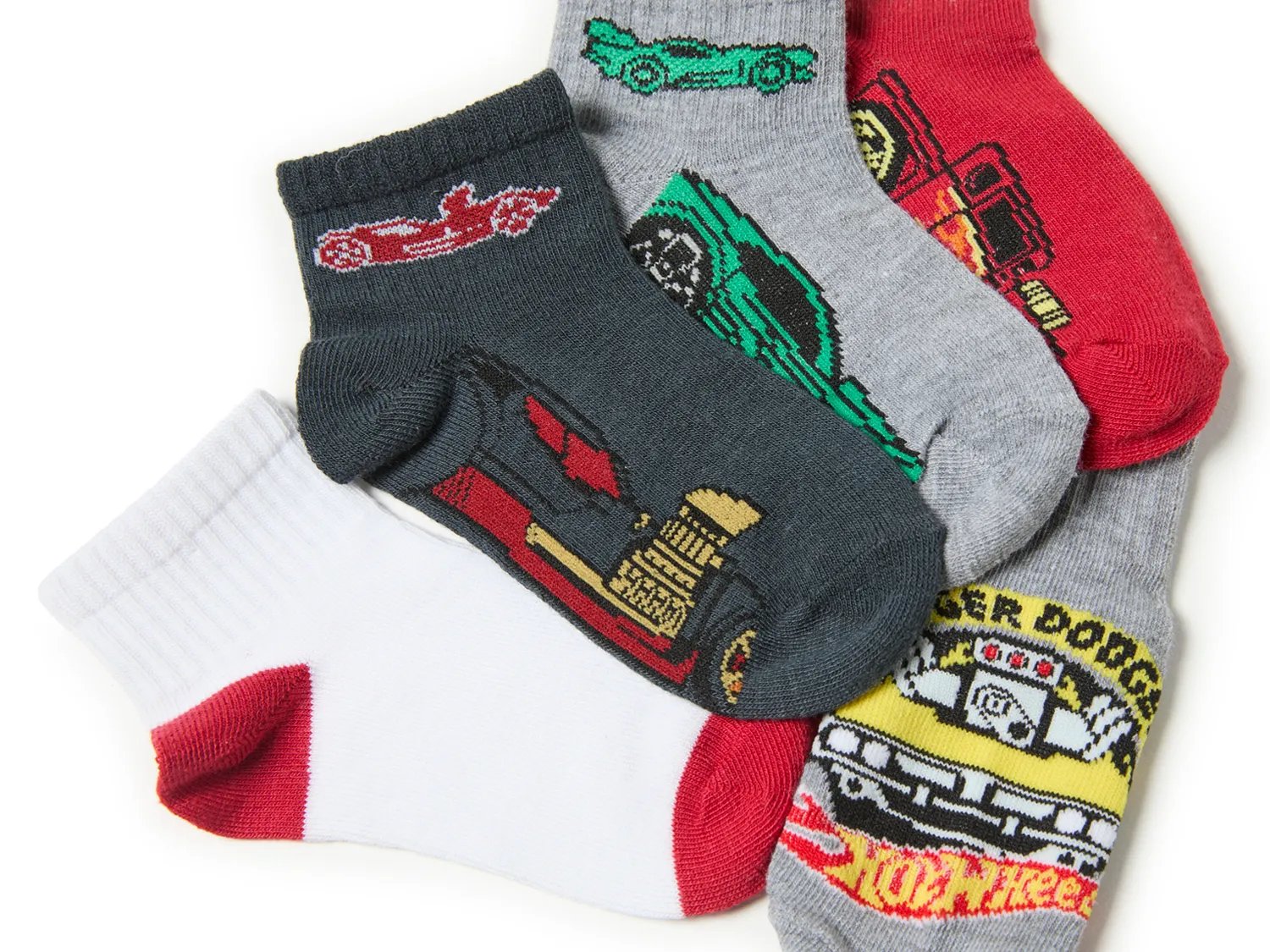 Hot Wheels Kids' Quarter Socks - 5 Pack