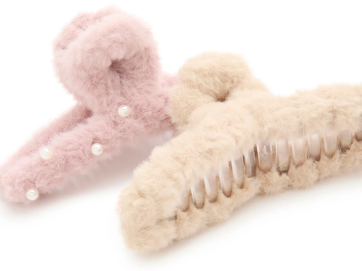 Furry Hair Clip Set - 2 Pack