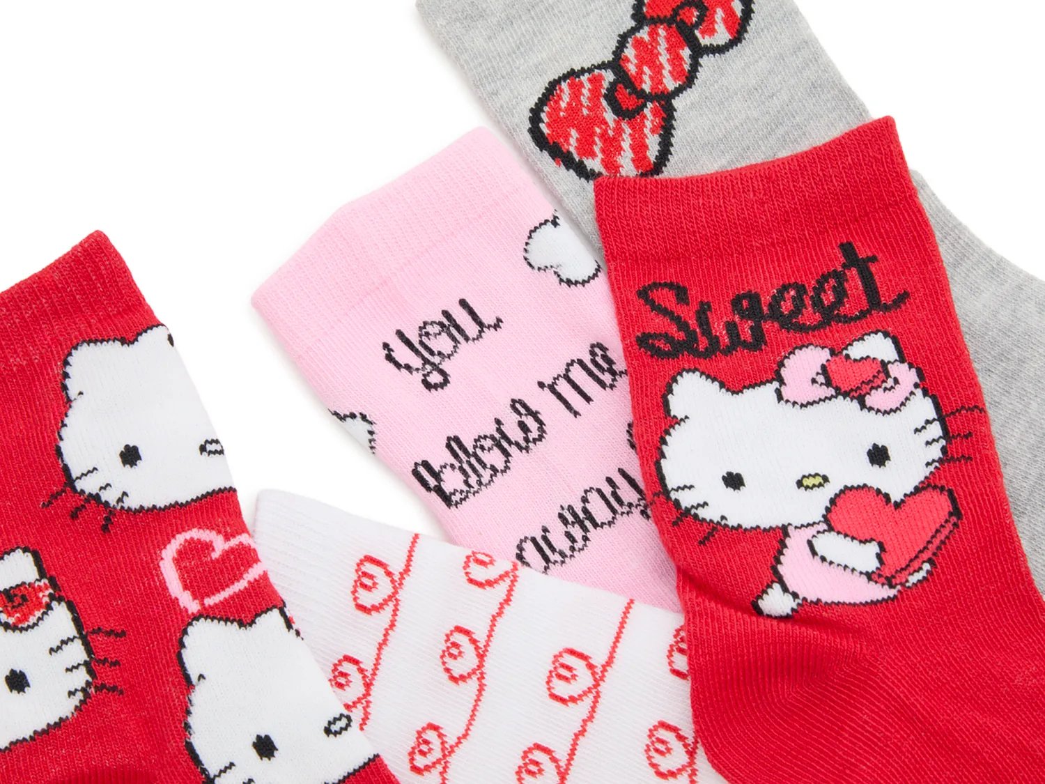 Sweet Hello Kitty Kids' Crew Socks - 5 Pack