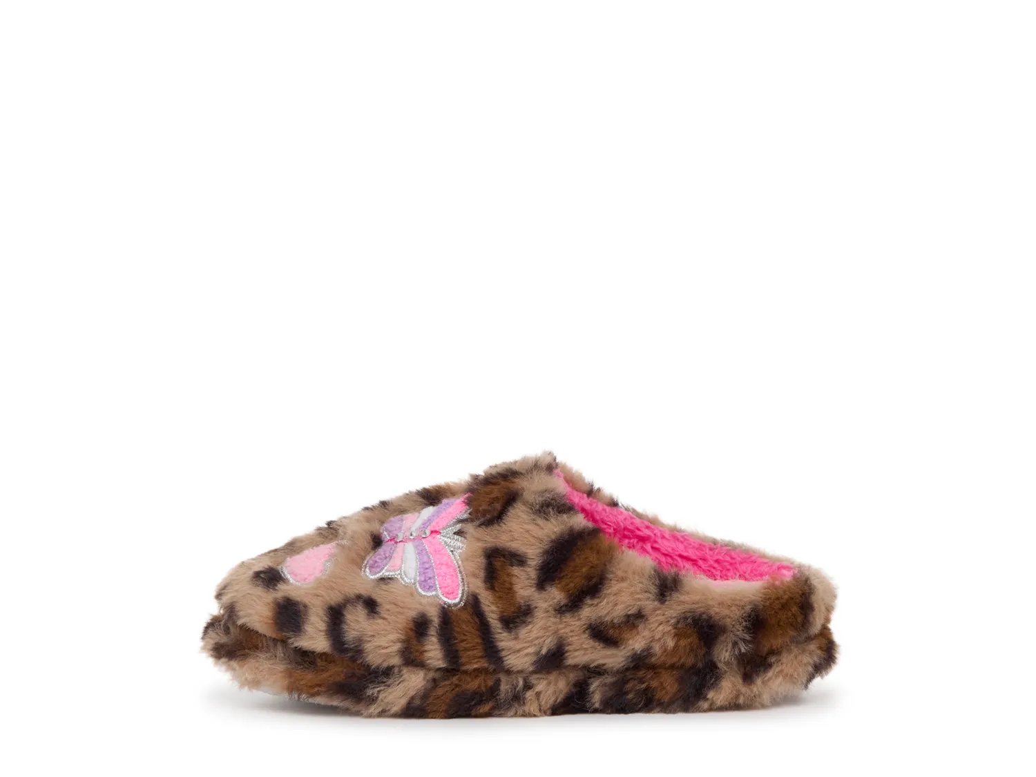 Butterfly Applique Leopard Slipper - Kids'