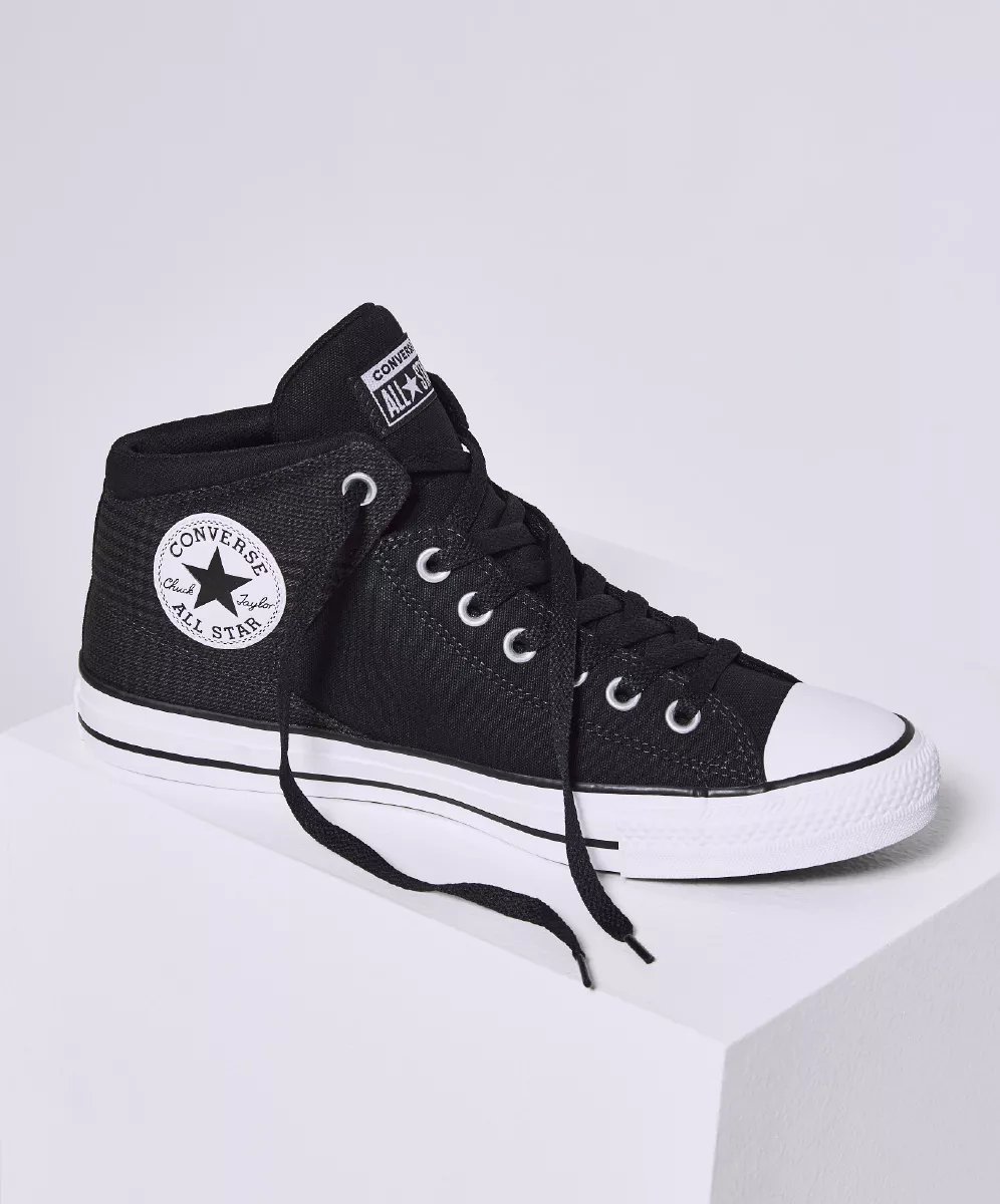 mens black and white converse shoes