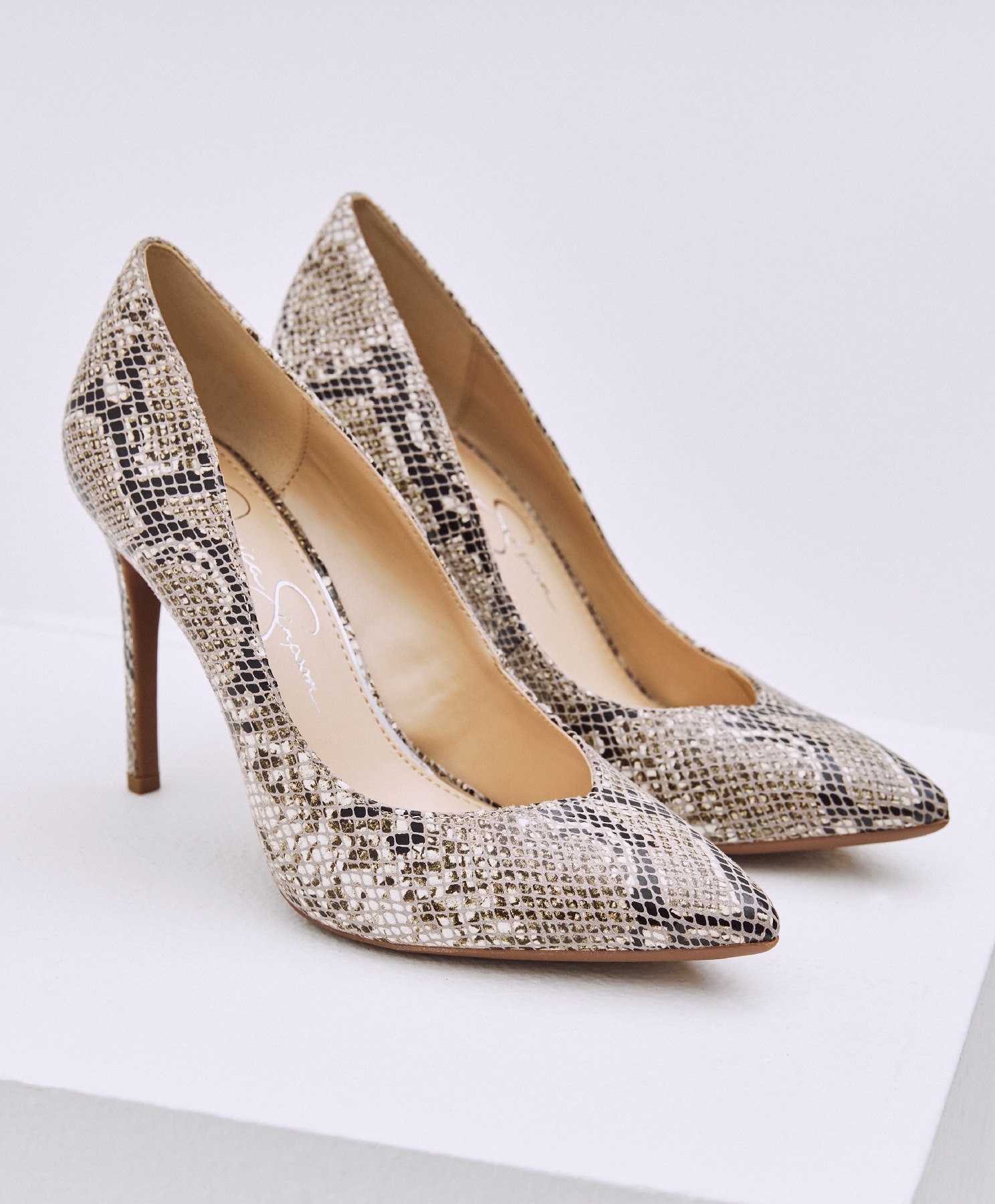 shoe department silver heels