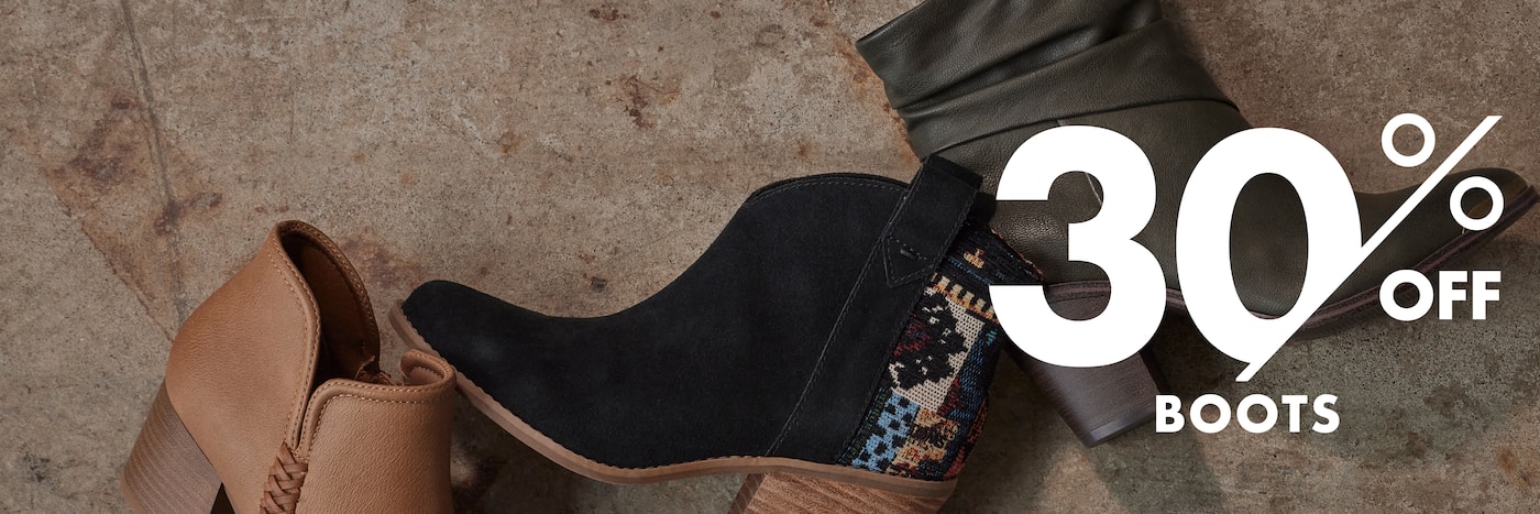 30% Off Boots. Click to shop all. 