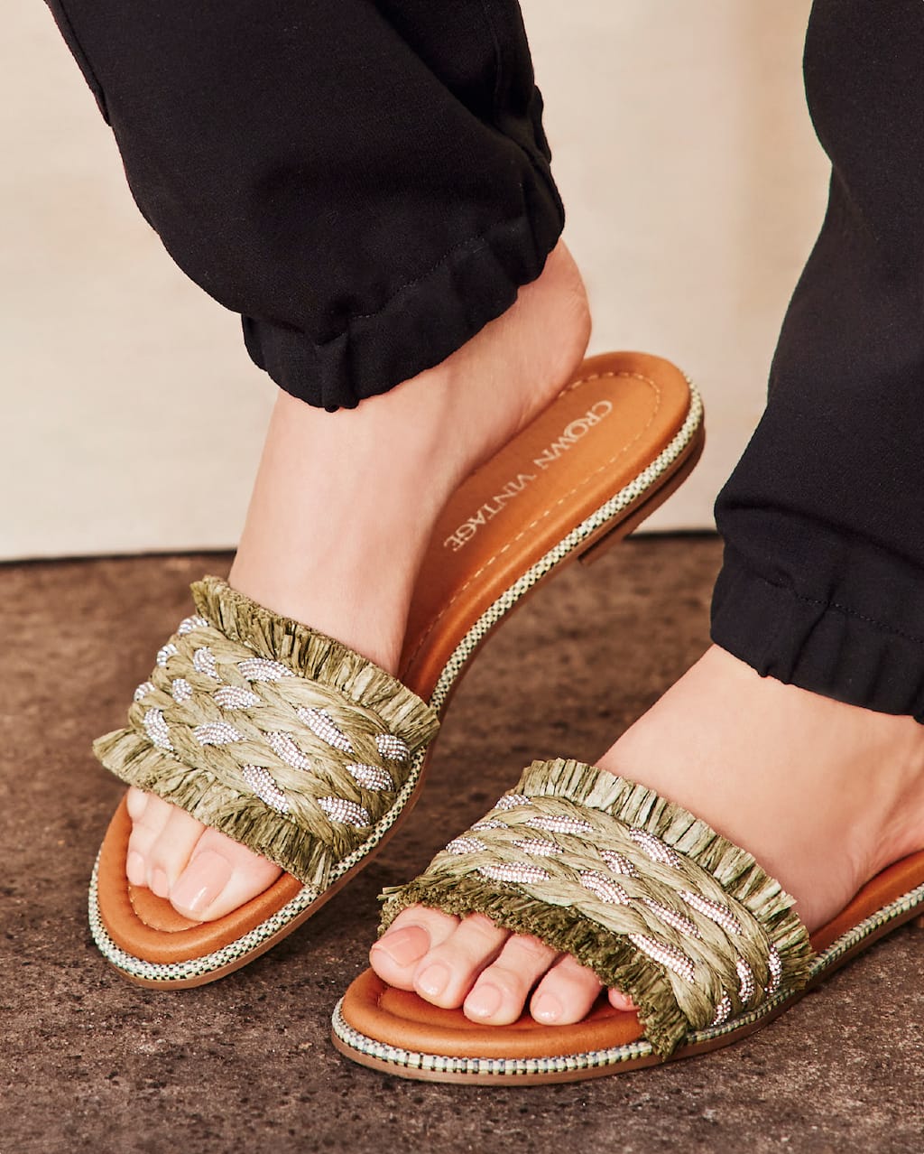 Summer Sandals for Women,Women's Casual Dresssy Low Wedge Summer Shoes Cute  Strappy Rhinestone Open Toe Flat Sandals