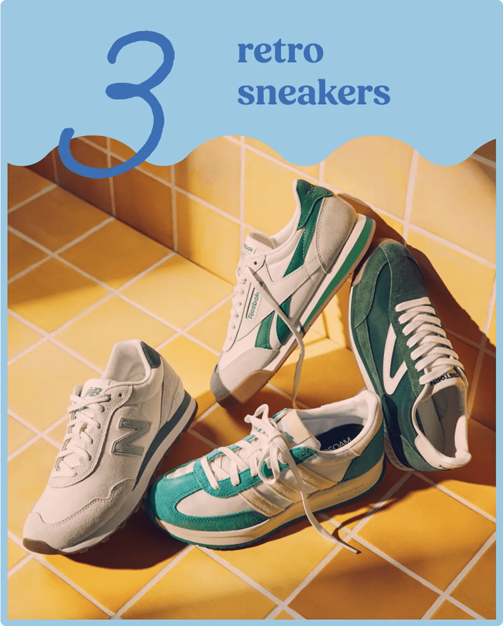 click to shop retro sneakers.