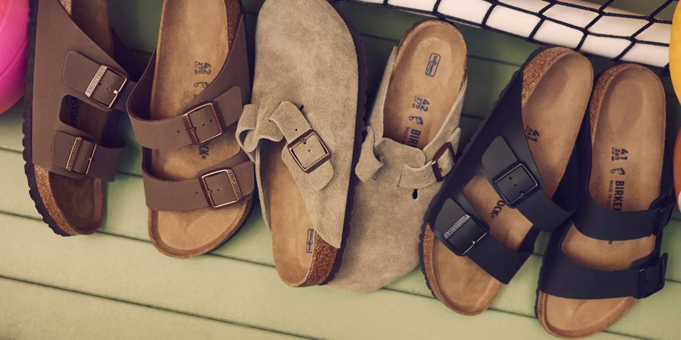 Featuring an assortment of Birkenstock sandals. Click to shop.