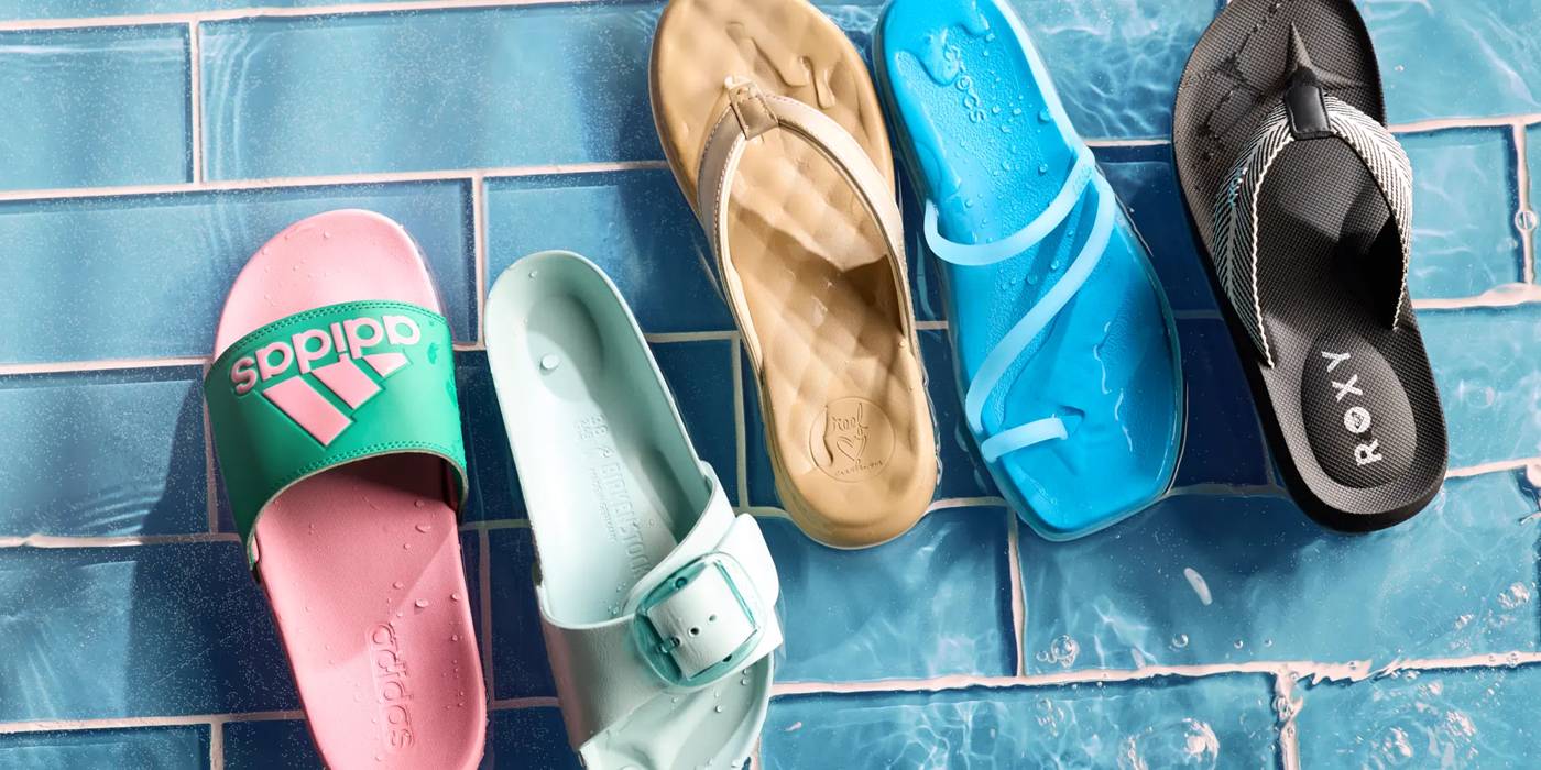Featuring an assortment of beach sandals. Click to shop Beach Sandals and All Sandals.