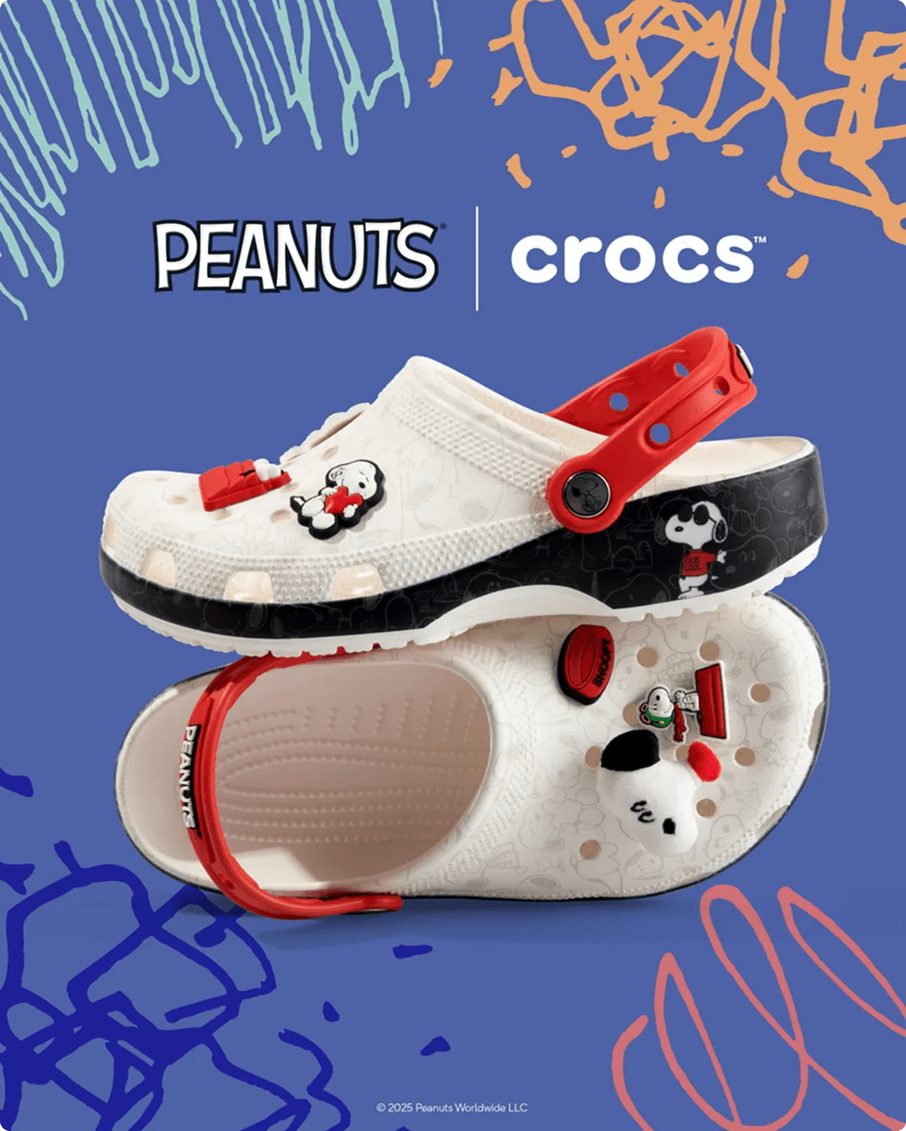 Click to shop the Peanuts Crocs drop