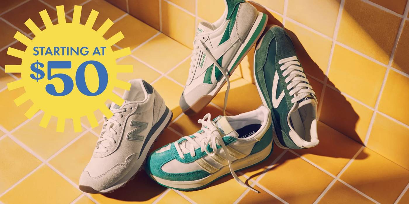 Featuring an assortment of retro sneakers. Throw it back all summer long in retro sneakers starting at $50.