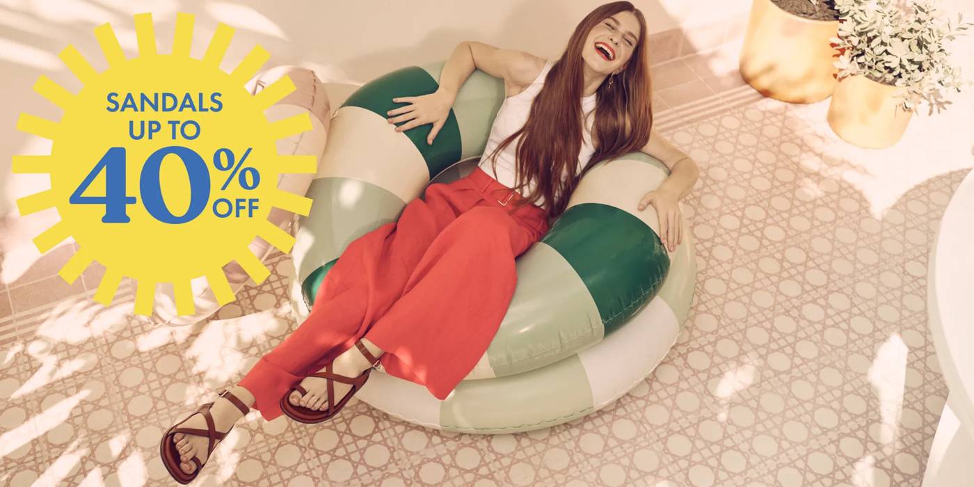 Sandals up to 40% off. Bring on the sunshine and good times with sandals up to 40% off comp. value