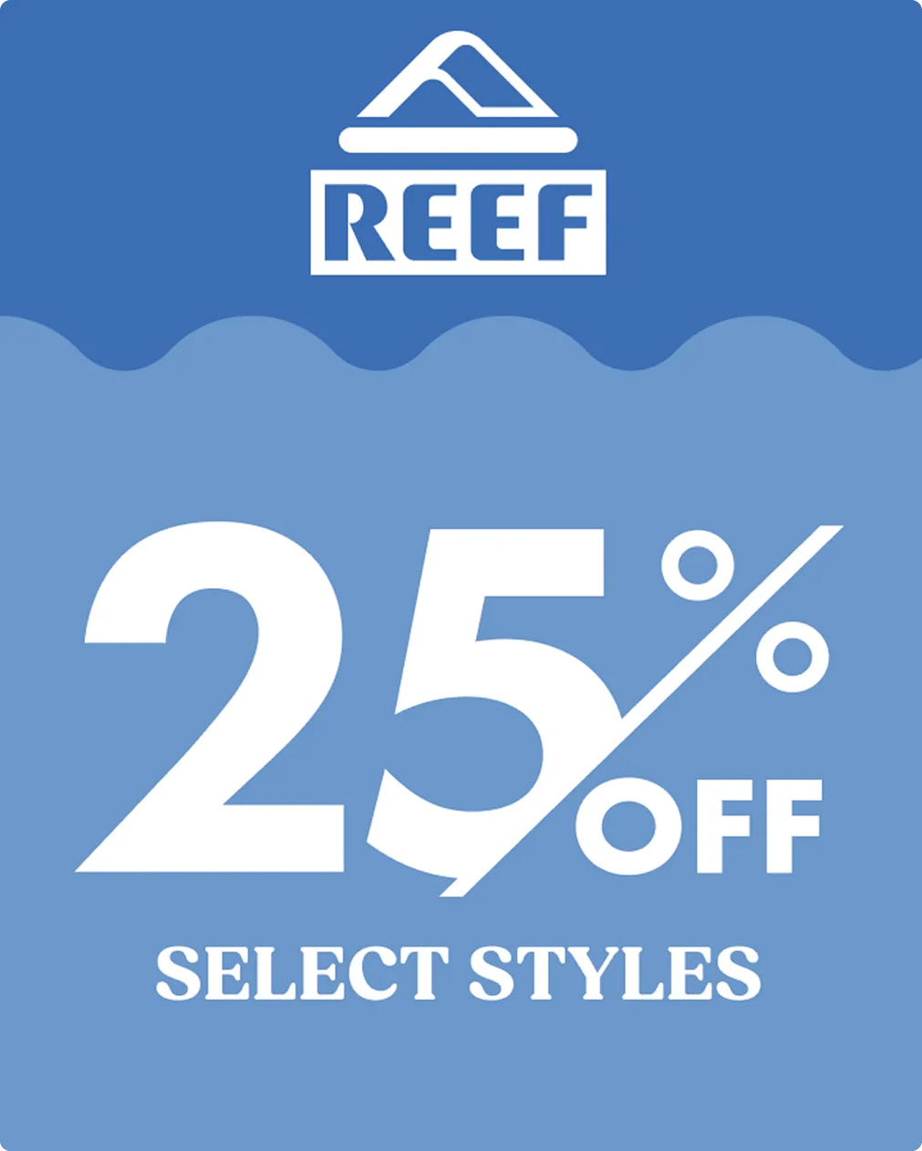 25% off select styles from Reef.