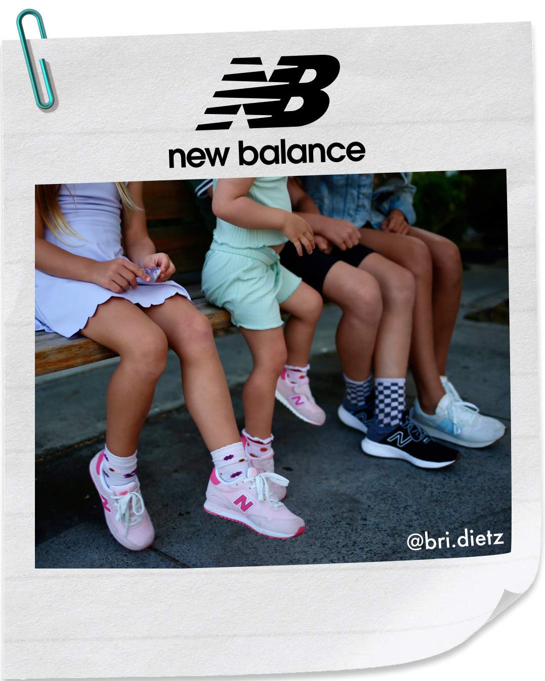 Featuring kids in New Balance Sneakers
