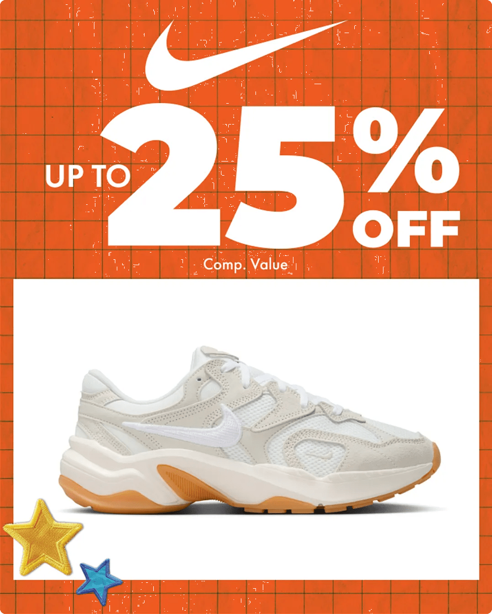 Featuring a Nike sneaker on a back-to-school background