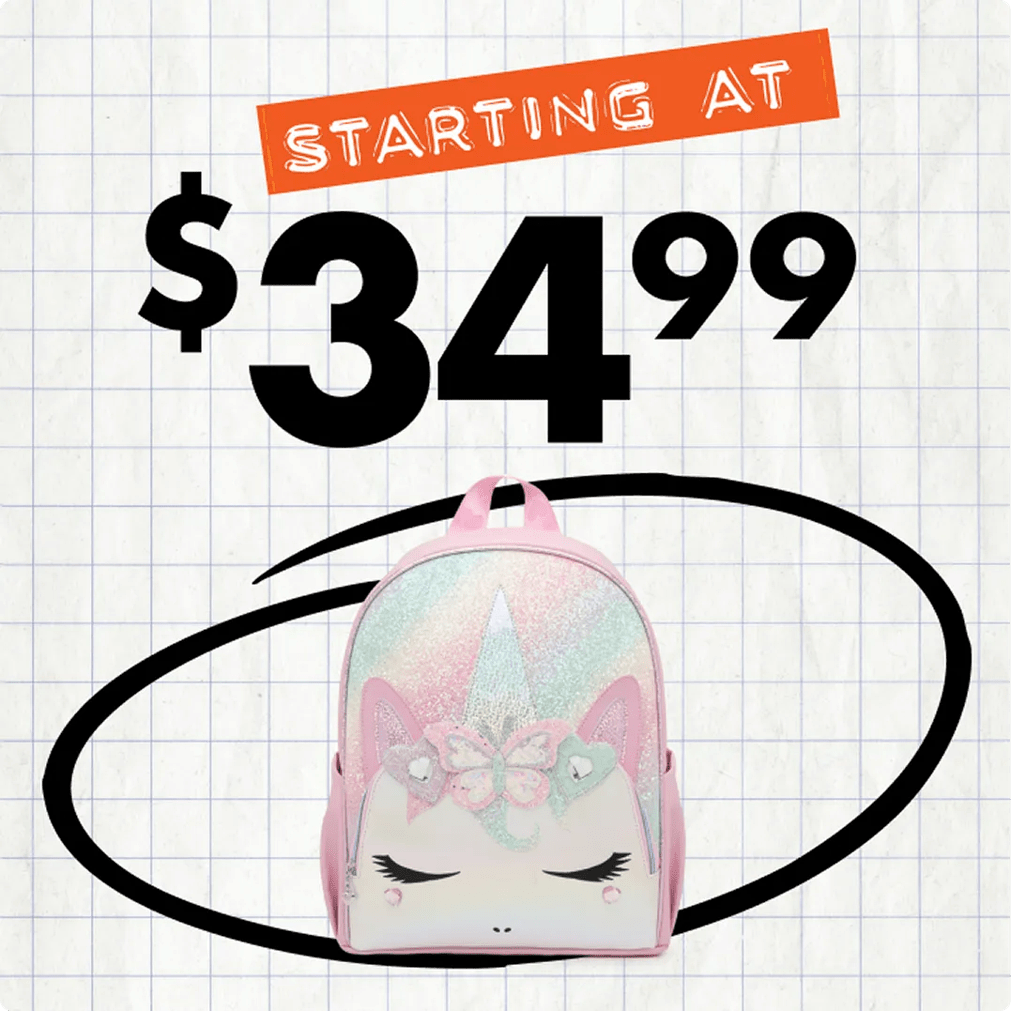 Featuring a pink unicorn backpack from DSW.