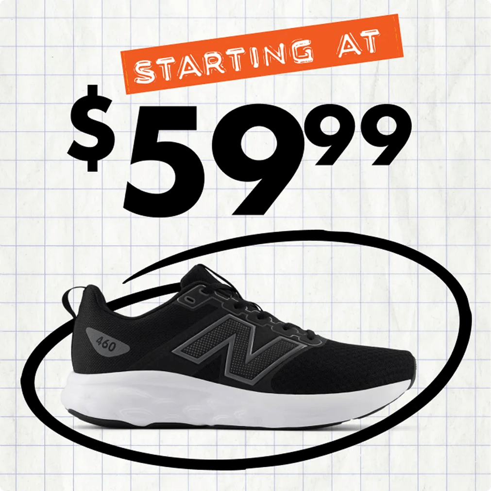 Featuring a black New Balance running sneaker.