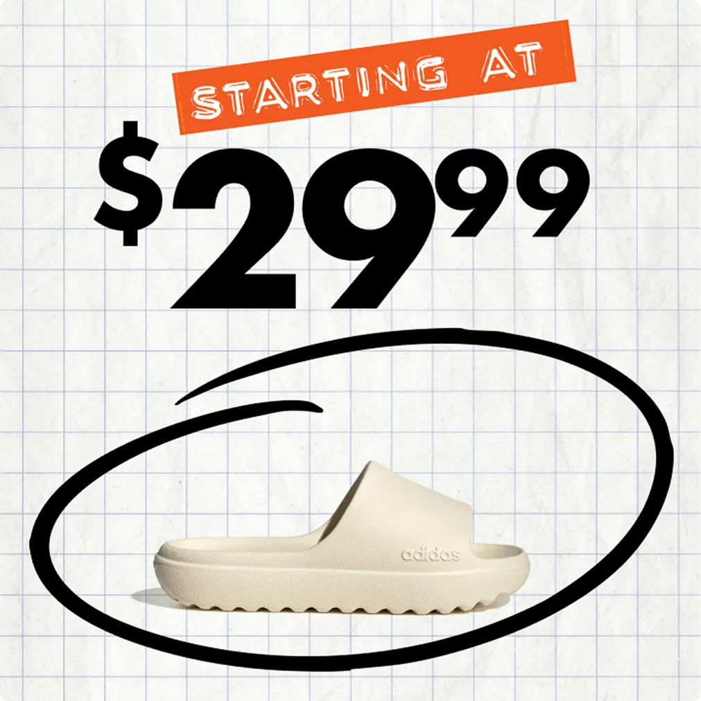 Featuring a kid's adidas slide.