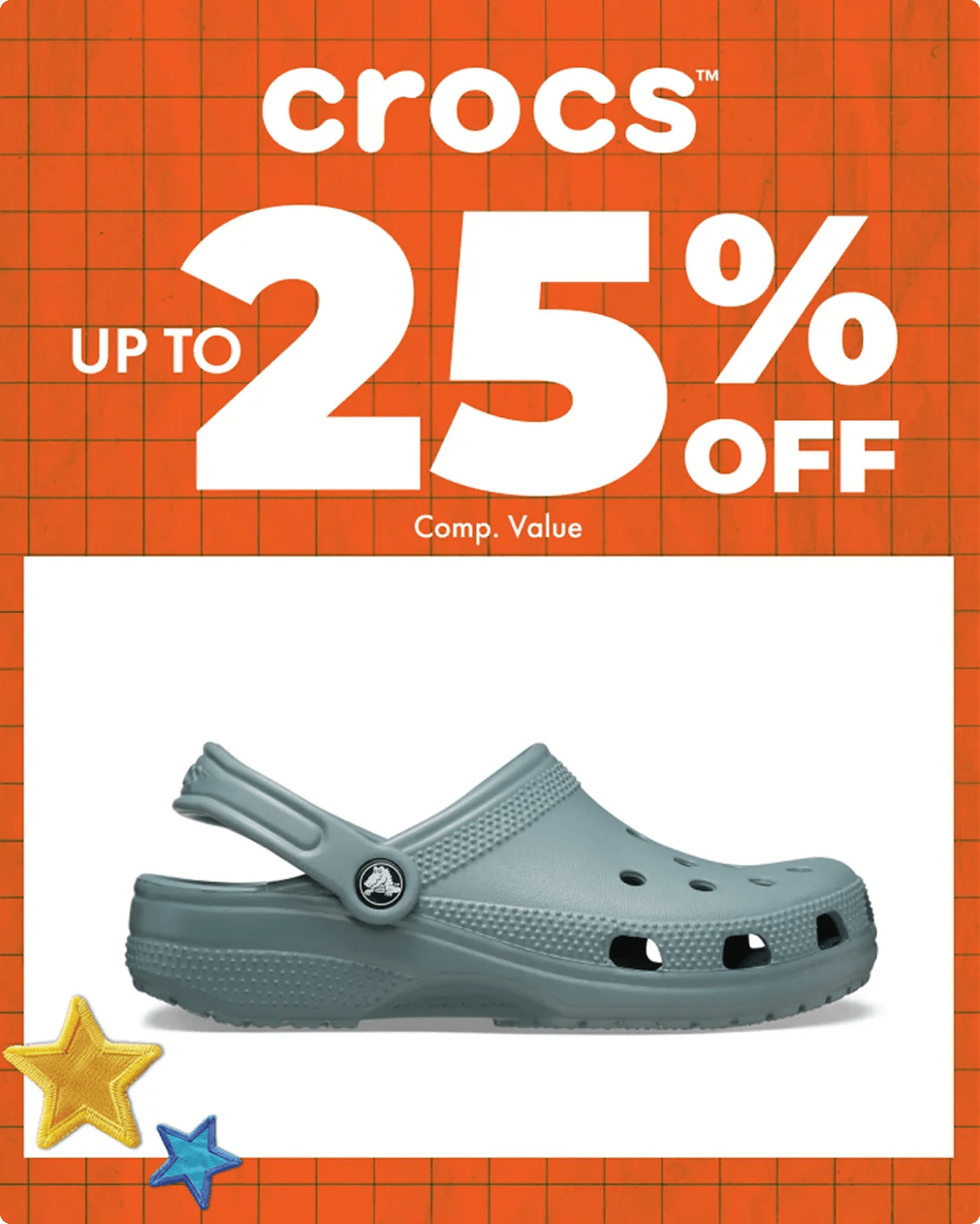 Featuring an crocs style on a back-to-school background