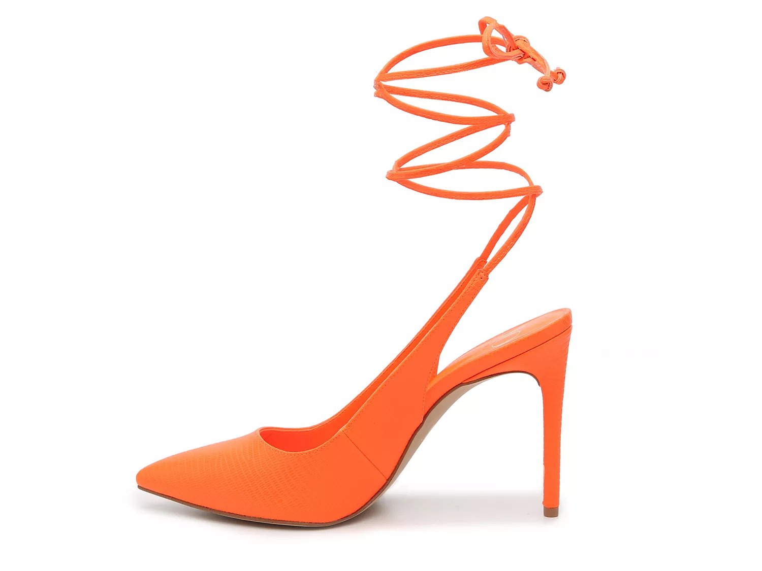orange pumps dsw
