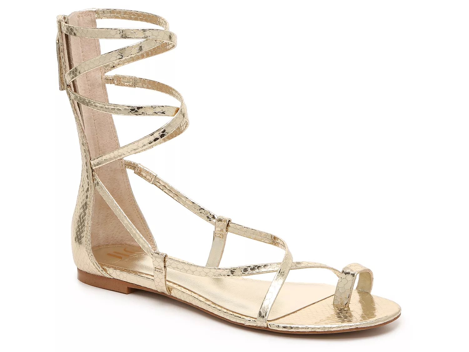 gold walking sandals