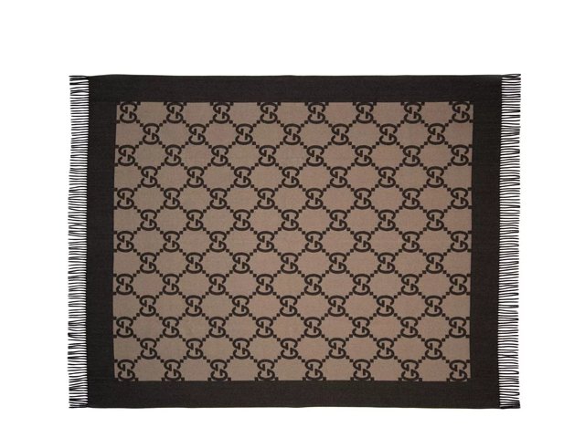 null Gucci Luxury Brown Throw Blanket