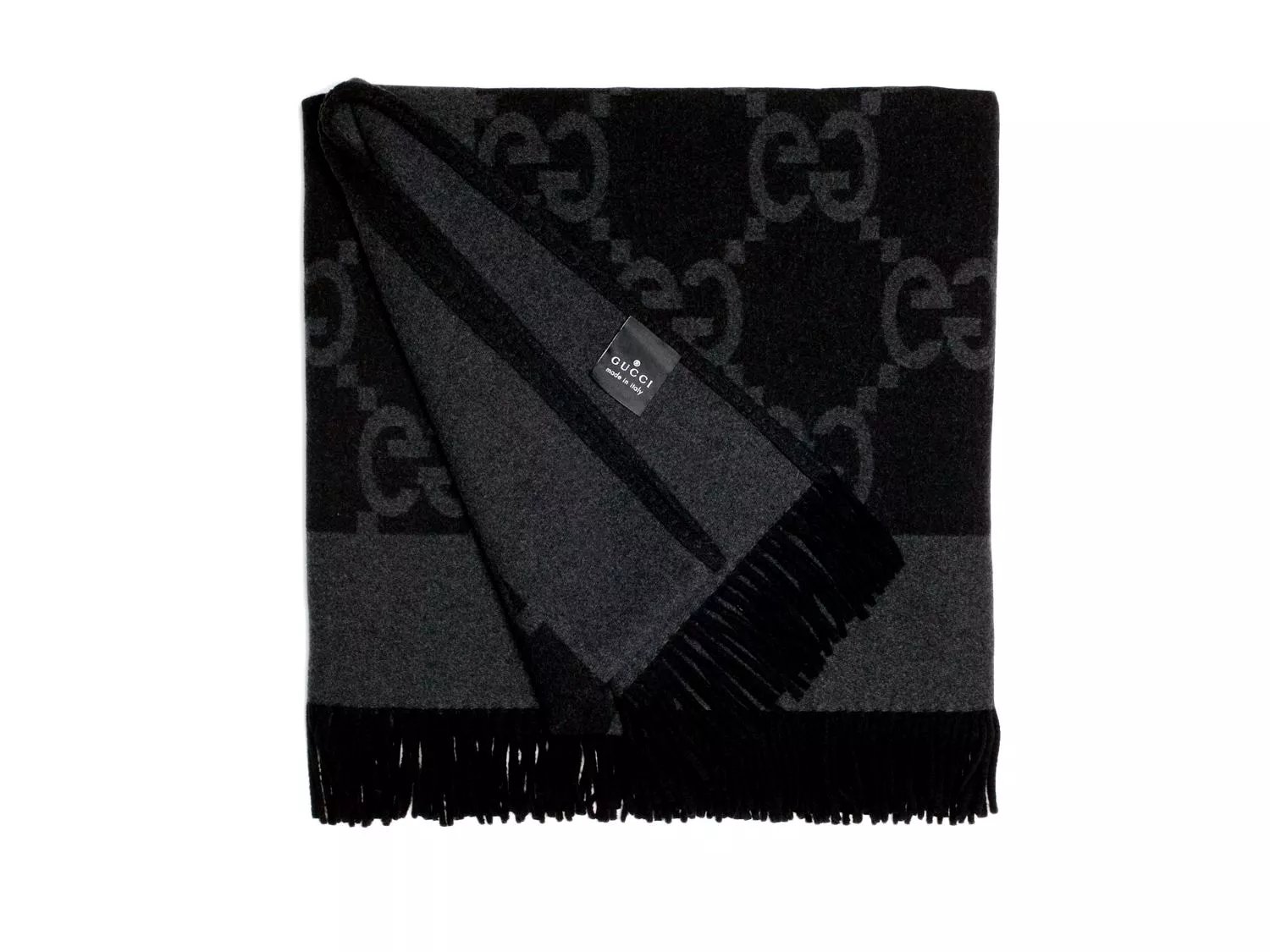 null Gucci Luxury Black Throw Blanket