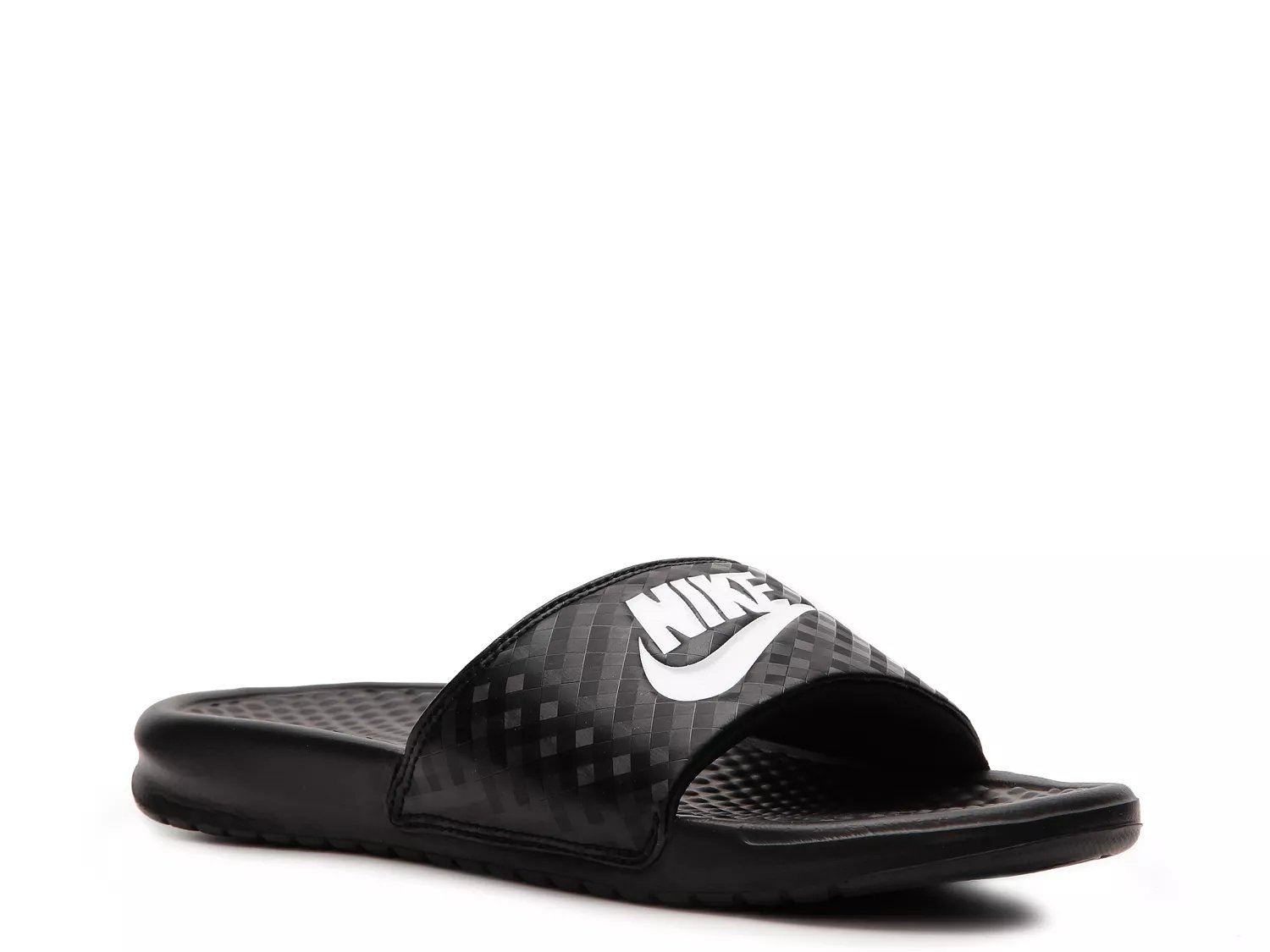 nike benassi slides women's black