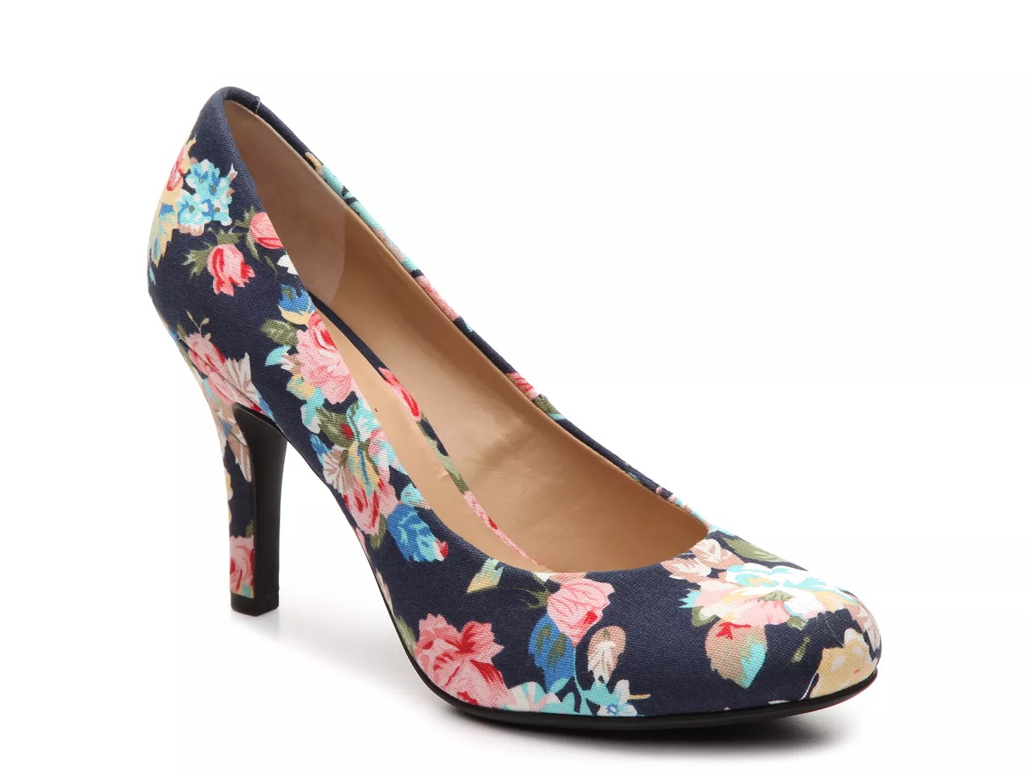 Floral block hotsell heel pumps